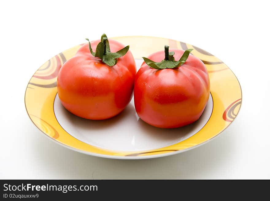 Refine tomatoes on ceramics plate