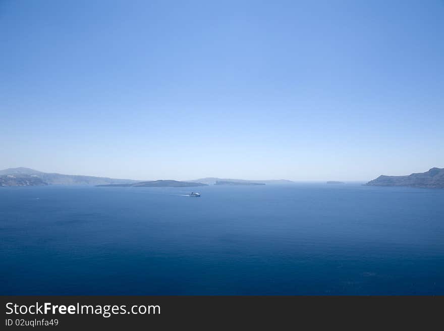 Gorgeous view of romantic Santorini's coast. Greece.