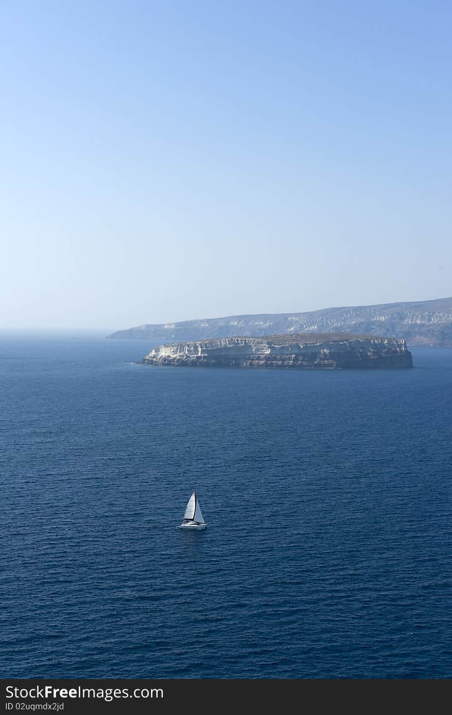 A sailing boat in the aegean sea