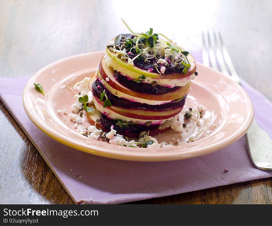 Beet and feta appetizer