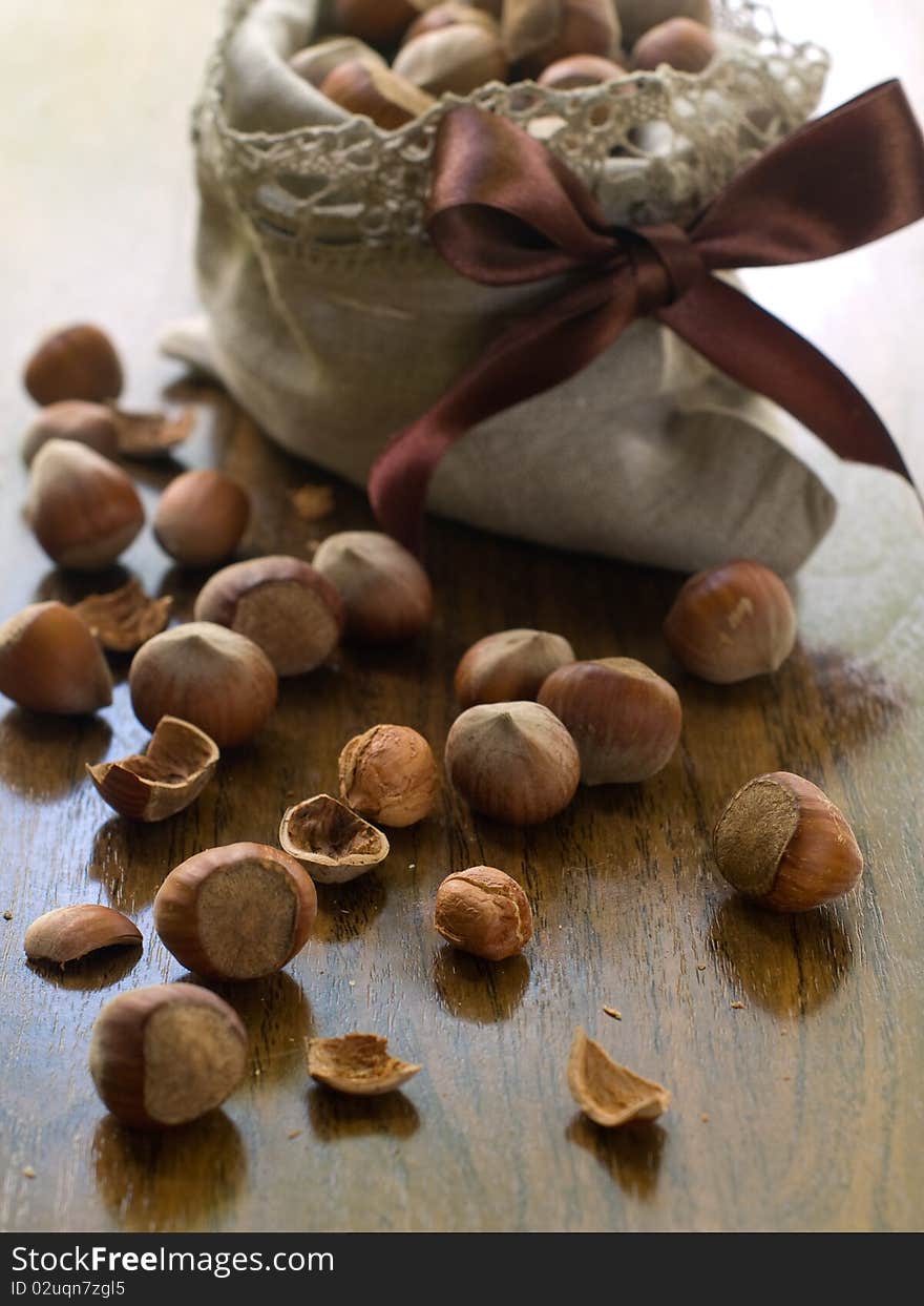 Natural hazelnuts ready to eat.