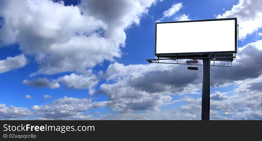 Big blank billboard with perfect sky background