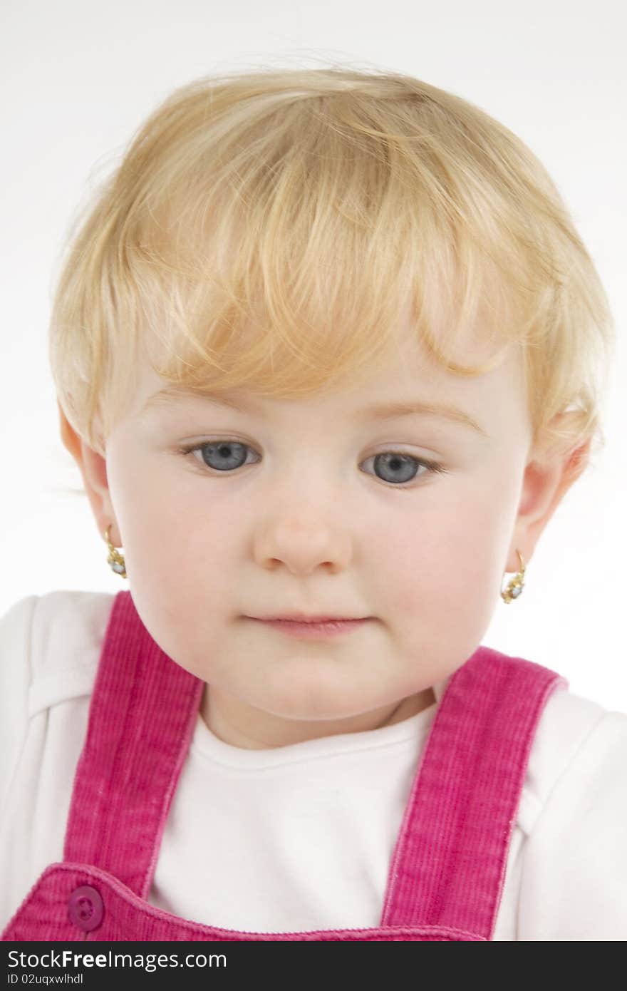 Portrait kid, and white background. Portrait kid, and white background.