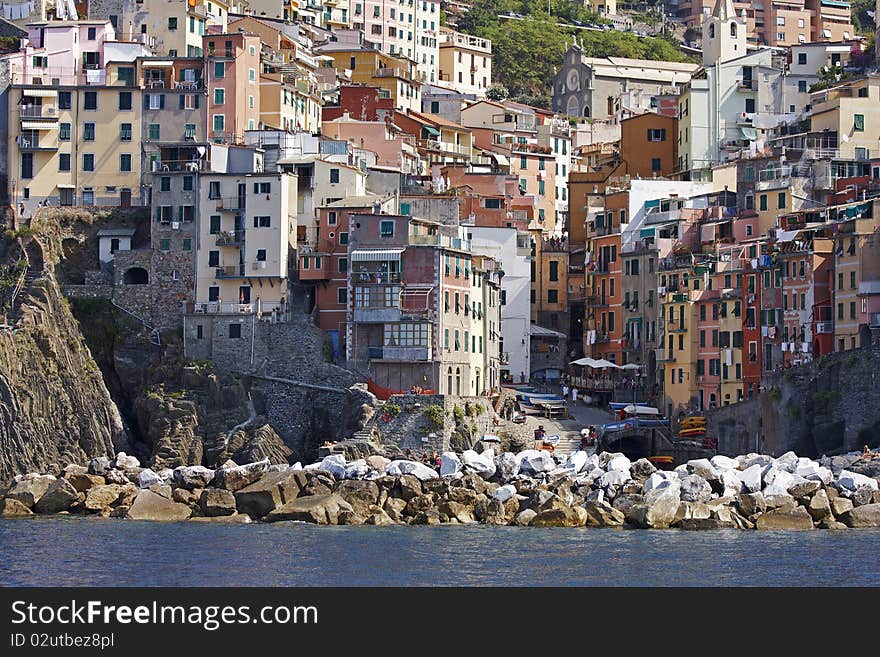 Breakwater, Vernazza, Italy