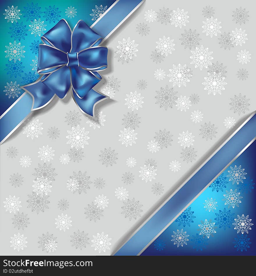 Christmas illustration on a snowflakes background