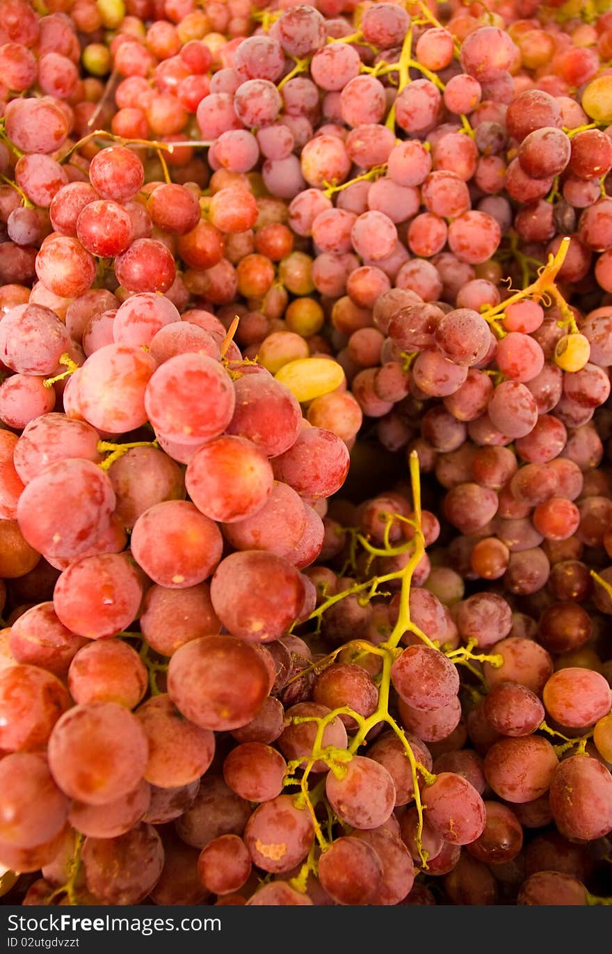 Red grapes.