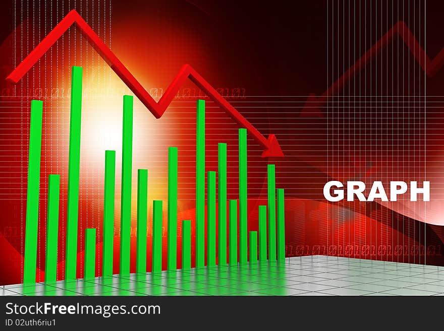 3d financial graph- SUCCESS -growth, benefits