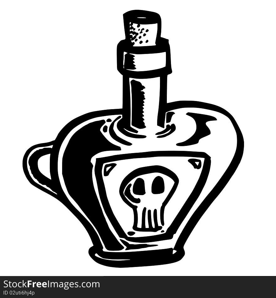 Vector illustration or clip art : poison flask