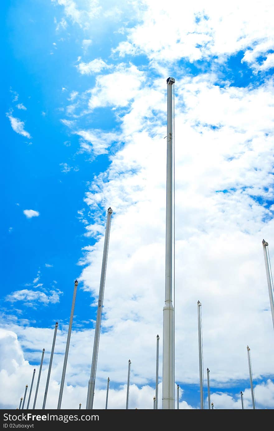 Flagstaff on blue sky