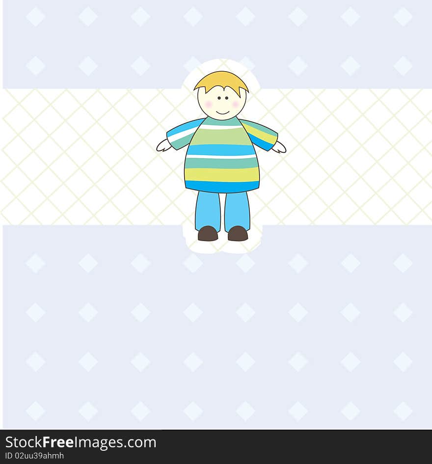 Baby boy arrival announcement card for you.Vector illustration