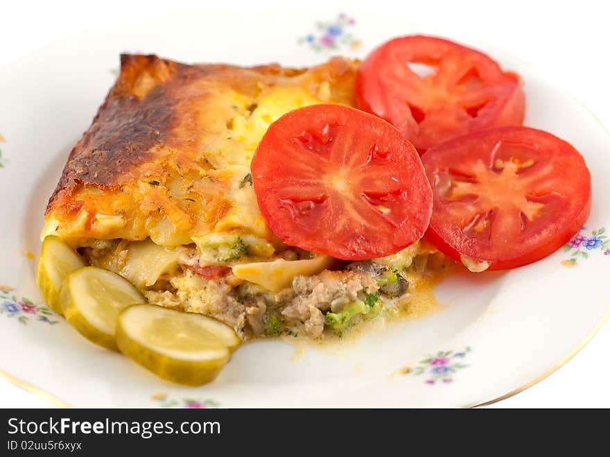 Lasagna And Salad