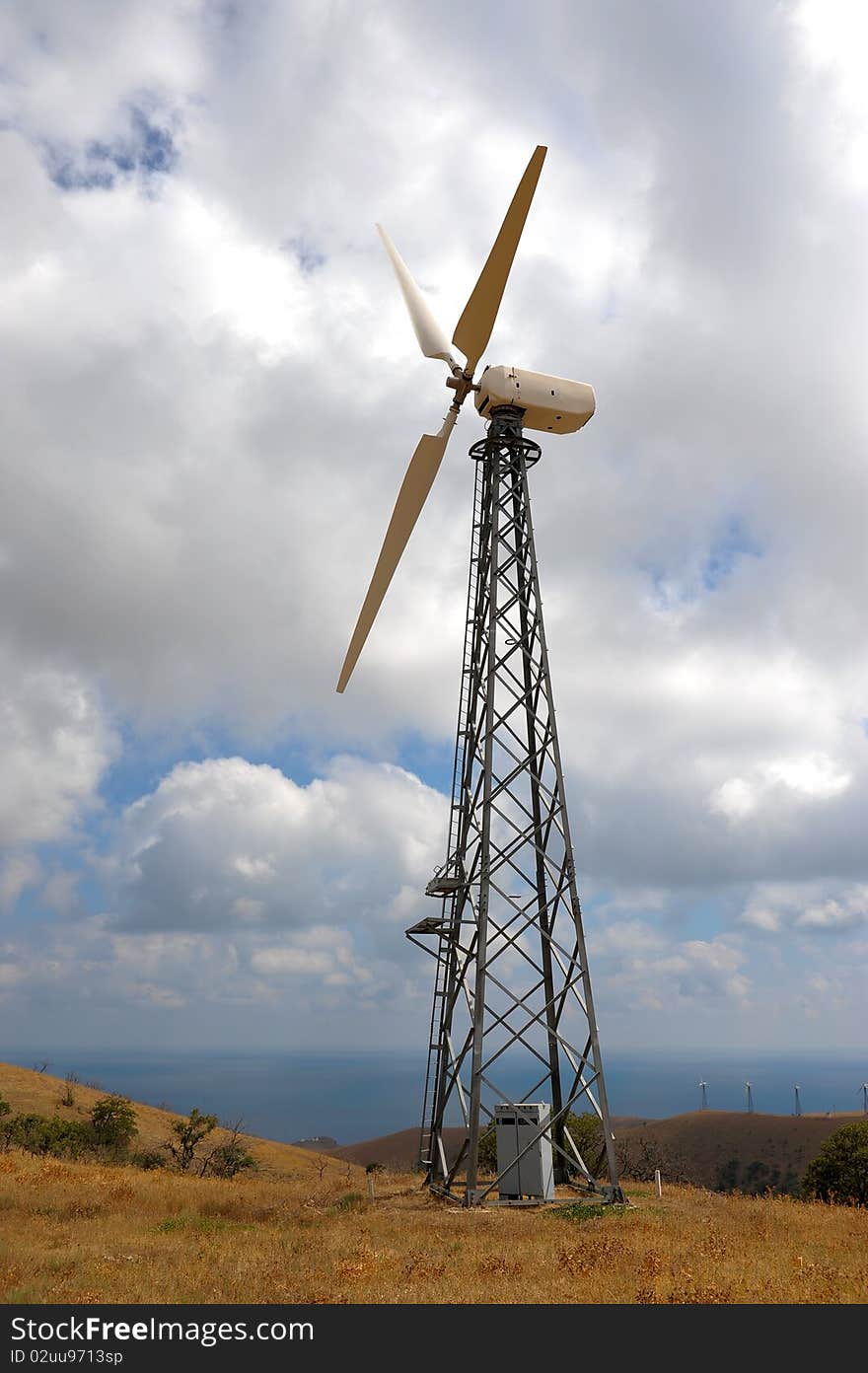 Wind turbines farm in east to Crimea