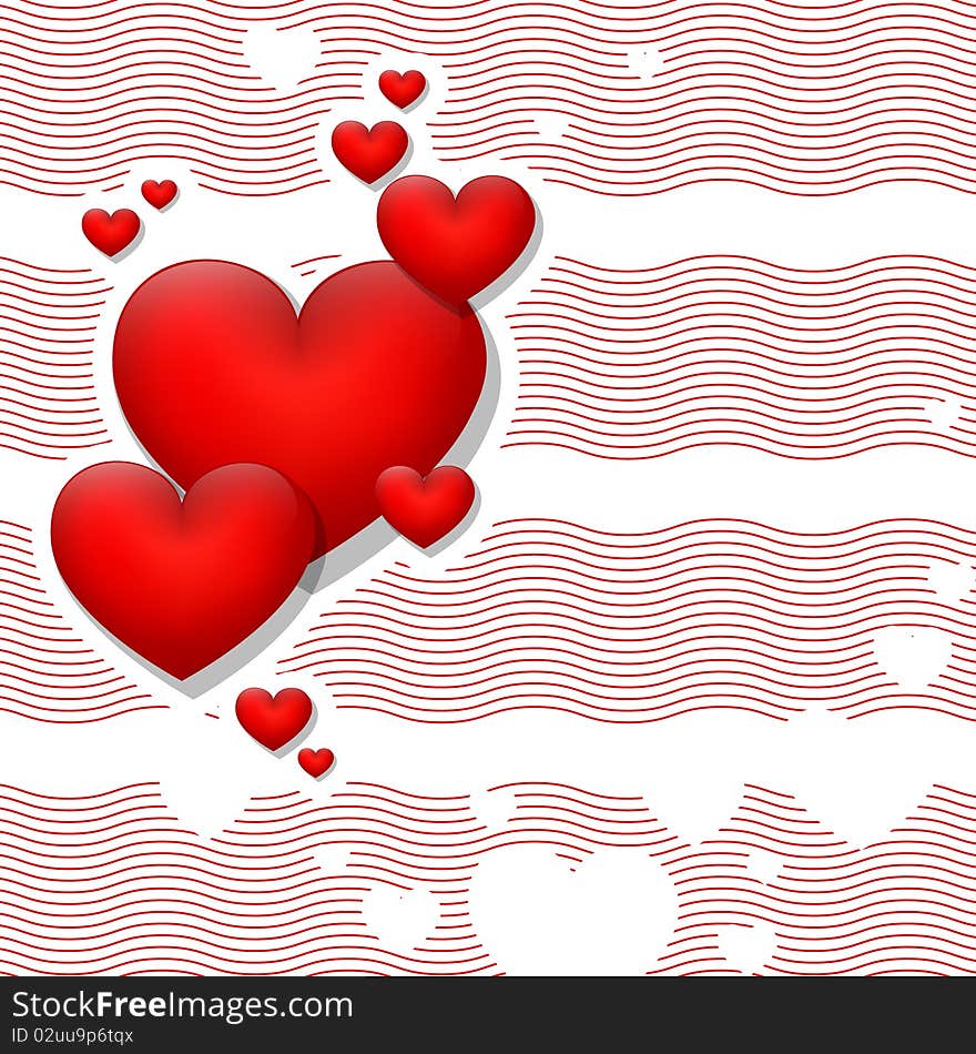 Abstract background with hearts. Vector illustration.