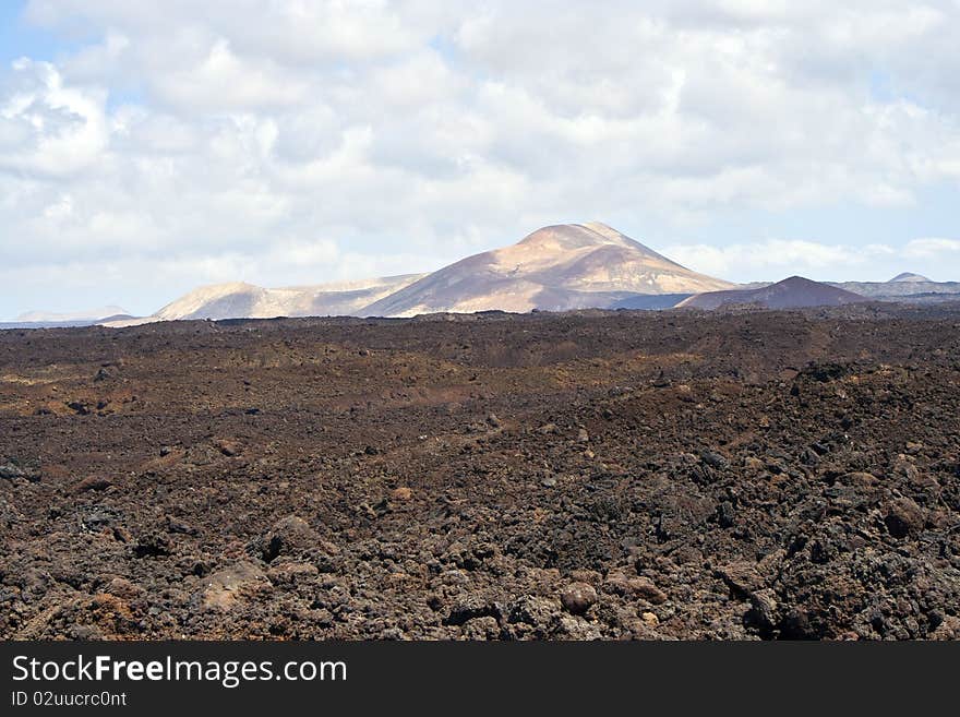 Vulcanic landscape under the extincted vulcano