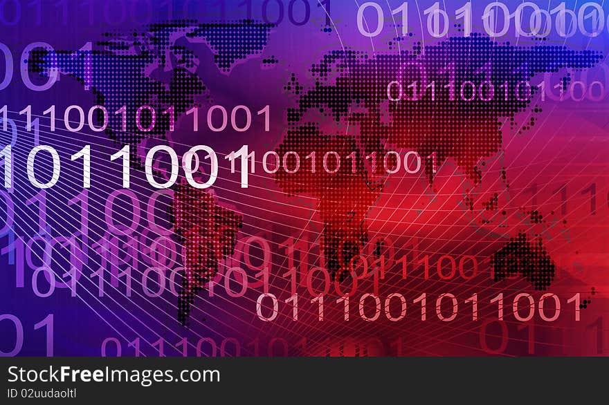 Abstract background composite with binary pattern