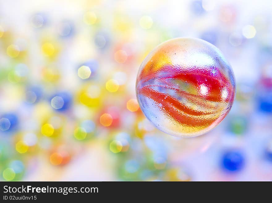 Shots of glass balls with blurred background. Shots of glass balls with blurred background