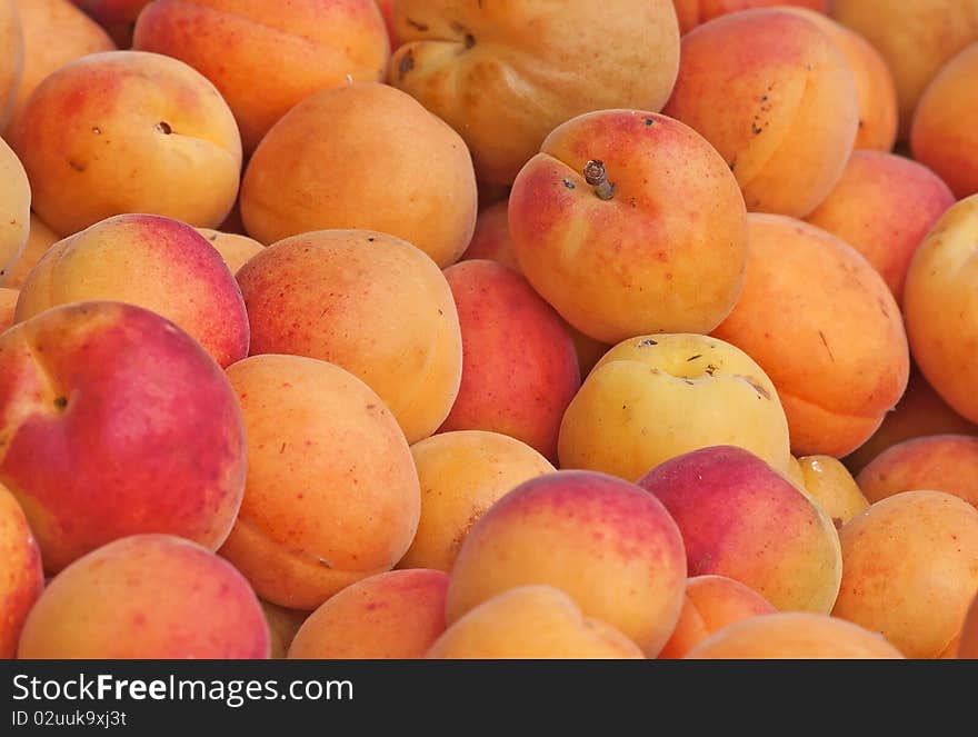 Fresh natural ripe apricot background