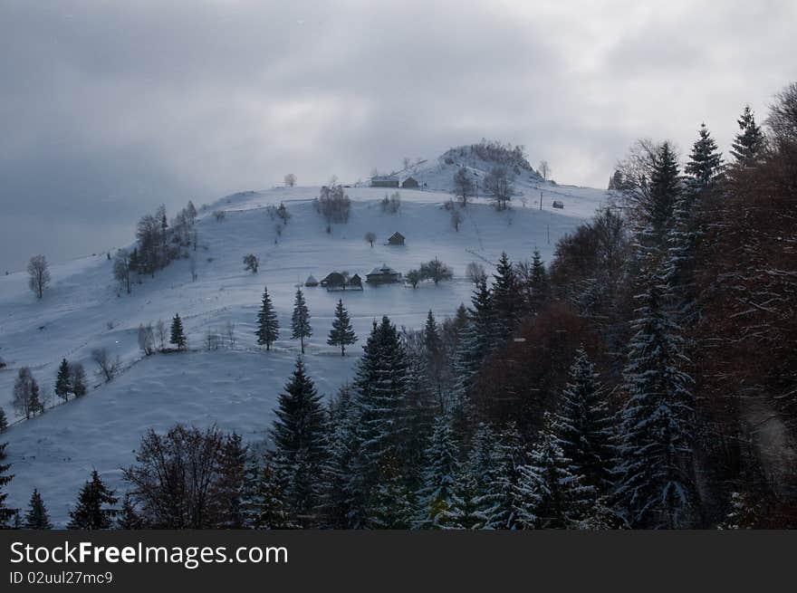 Winter Landscape in mountains