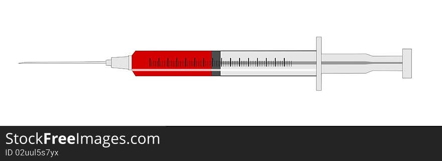 Illustration of a syringe isolated on white.