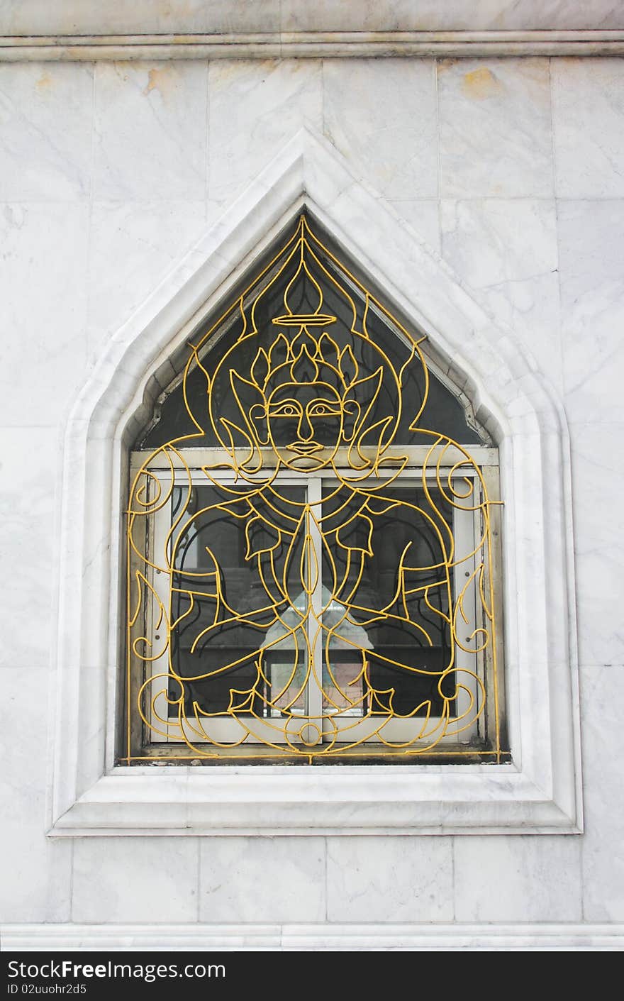 Pattern on the marble.At Hau lum pong temple Bangkok Thailand