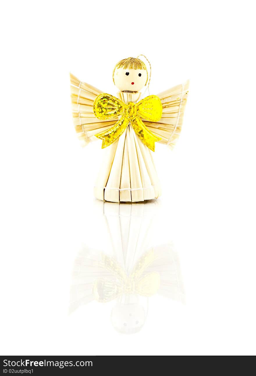 Christmas straw decoration gold angels