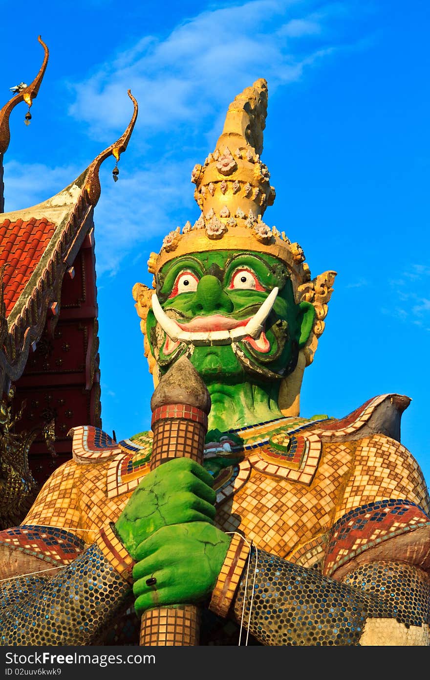 Thai Giant in thai temple,south of thailand