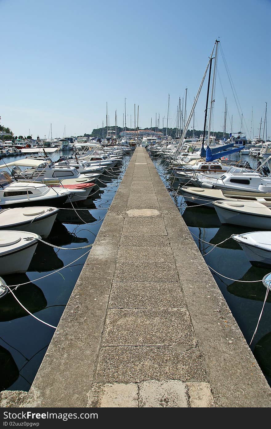 STONE pier for boats and yachts