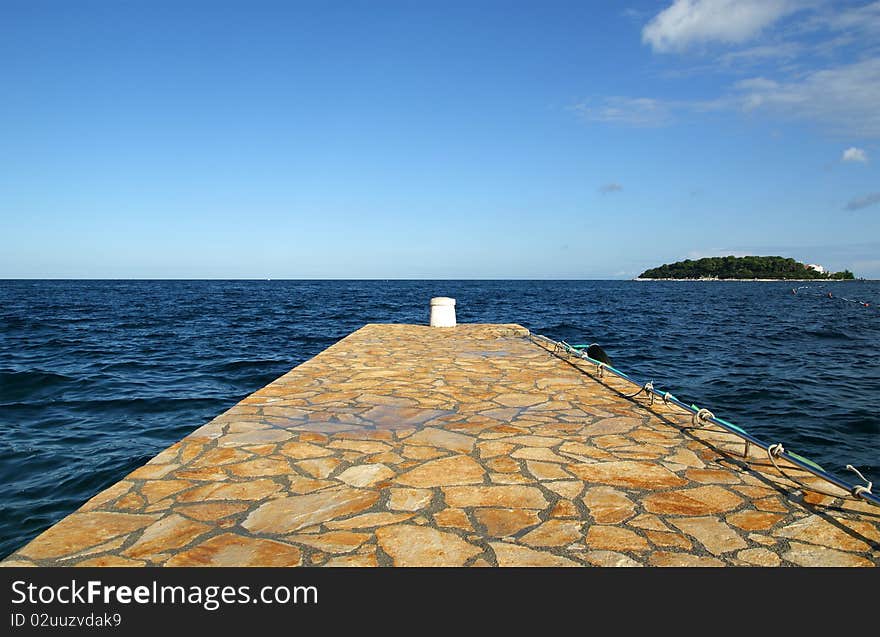 STONE pier for boats and yachts