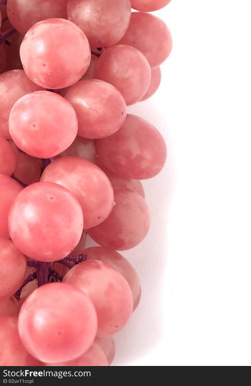 Pink grape isolated on white