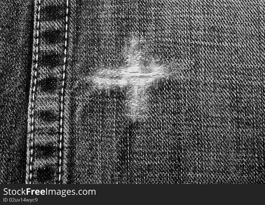 Close-up of black denim cloth. Close-up of black denim cloth