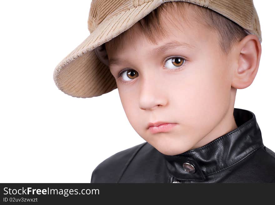 Portrait of young boy in hat