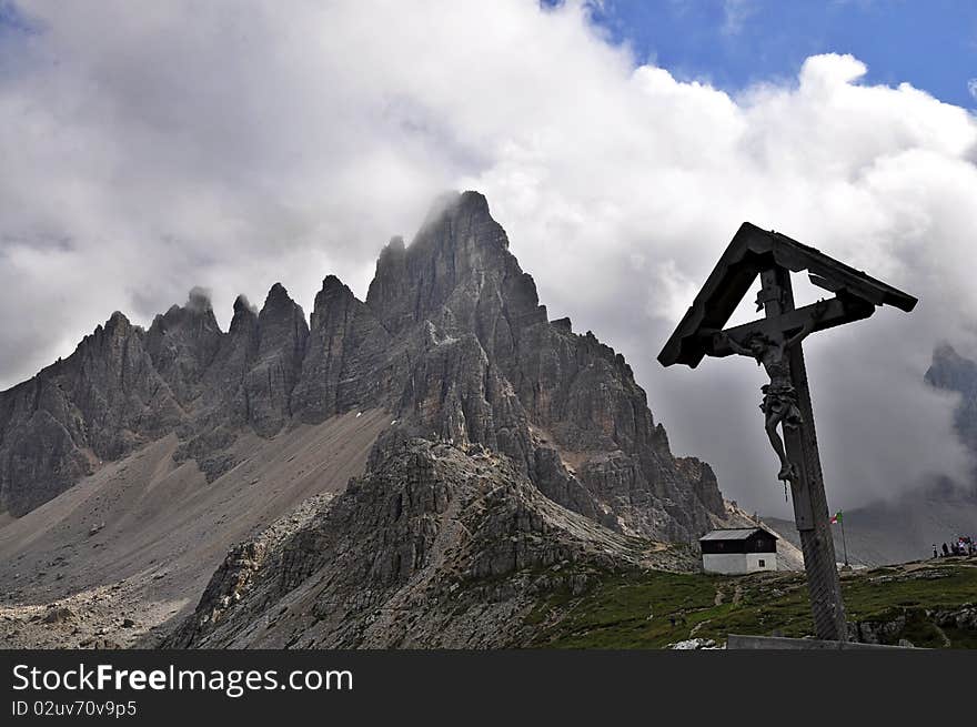 Landscape Dolomites of northern Italy - Monte Paterno. Landscape Dolomites of northern Italy - Monte Paterno