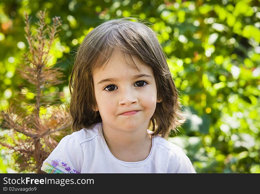 Portrait of a little girl close up