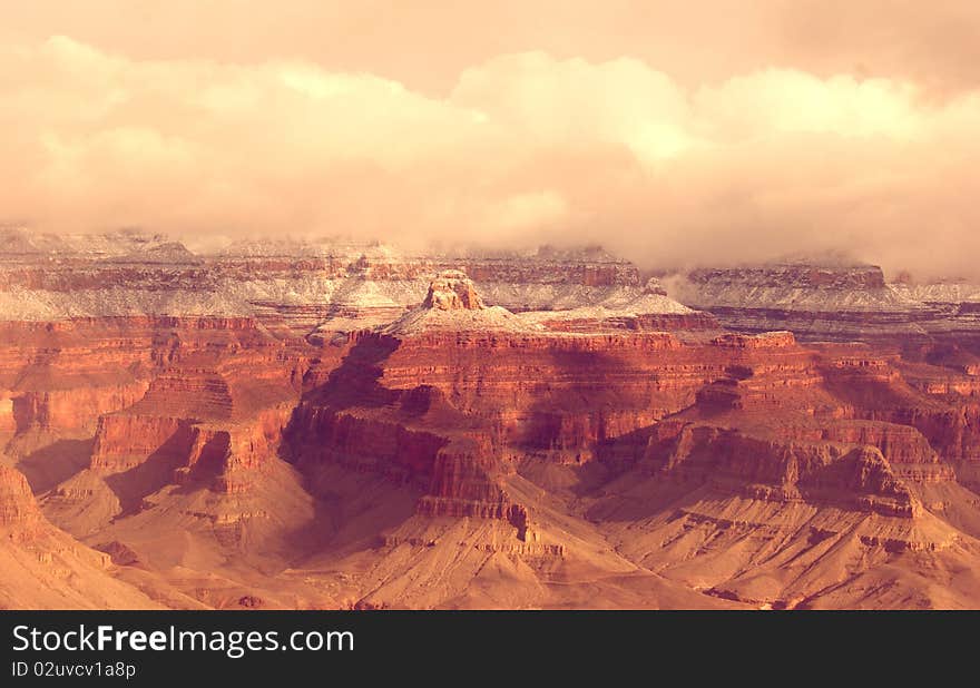 The Grand Canyon on a beatiful afternoon in February