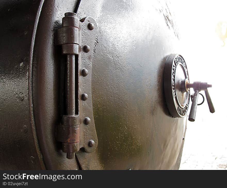 Old steam locomotive s boiler