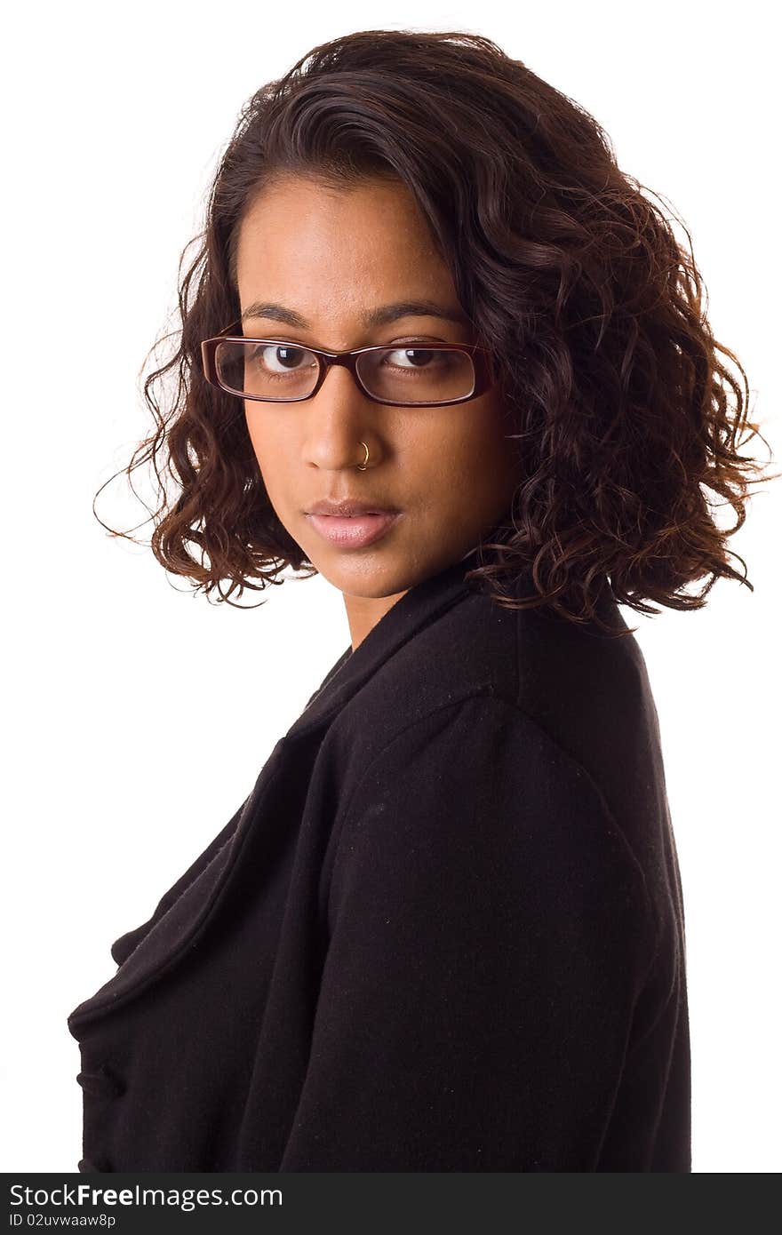 A young asian woman isolated on a white background. A young asian woman isolated on a white background.