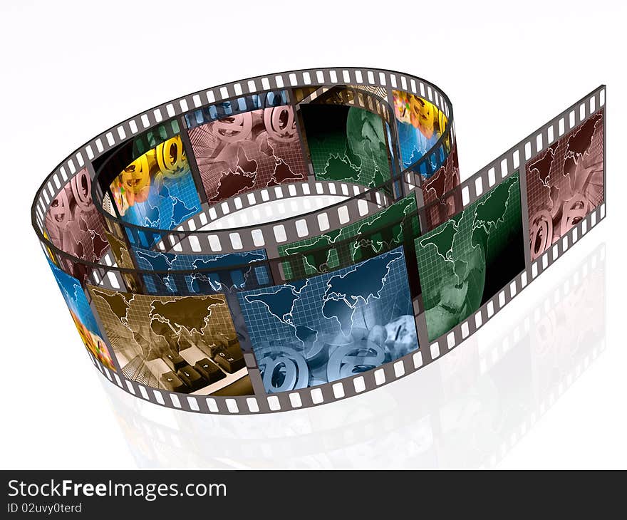 Film roll with color pictures (communication). Film roll with color pictures (communication).