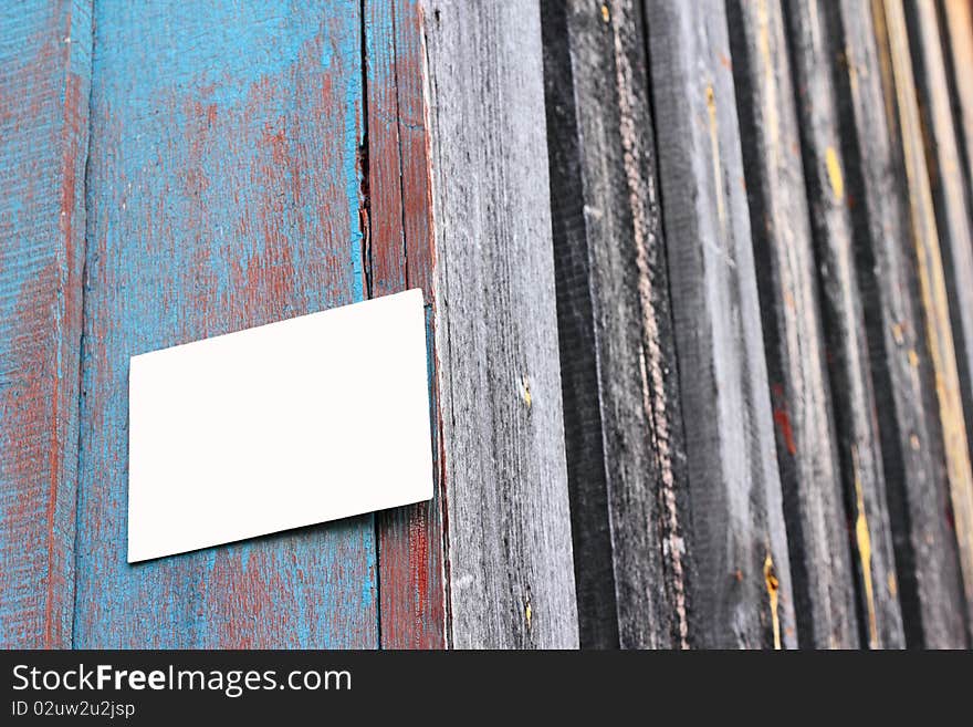 White form on a wooden wall. White form on a wooden wall