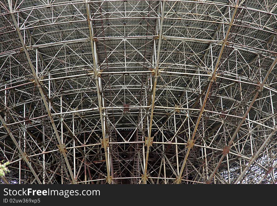 Structural elements of a large satellite dish. Structural elements of a large satellite dish