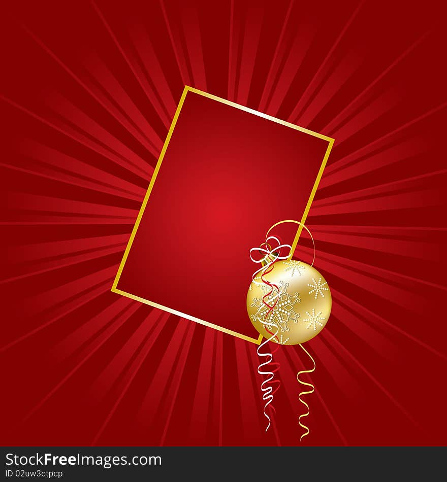 Red Christmas Banner with the Decoration