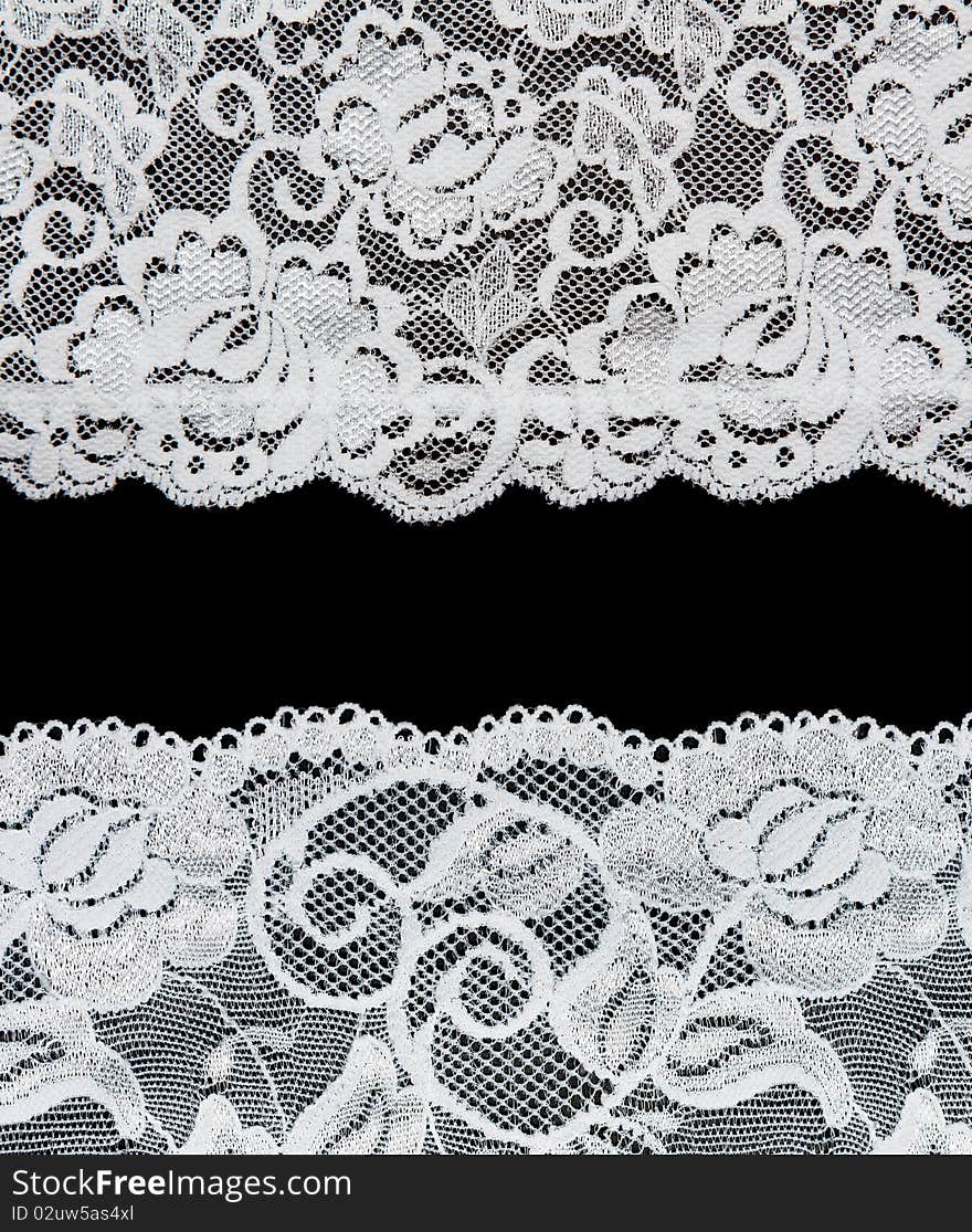 Decorative Lace With Pattern On Black Background