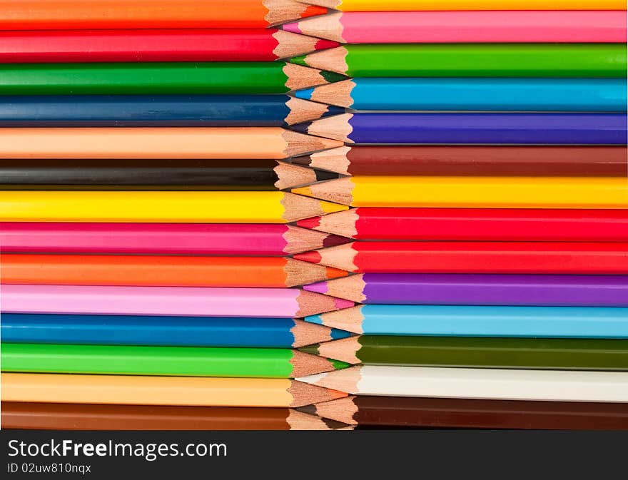 Colored background of colored pencils