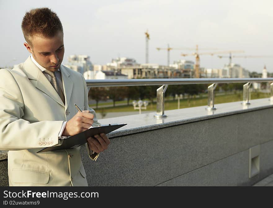 Portrait of businessman on the street