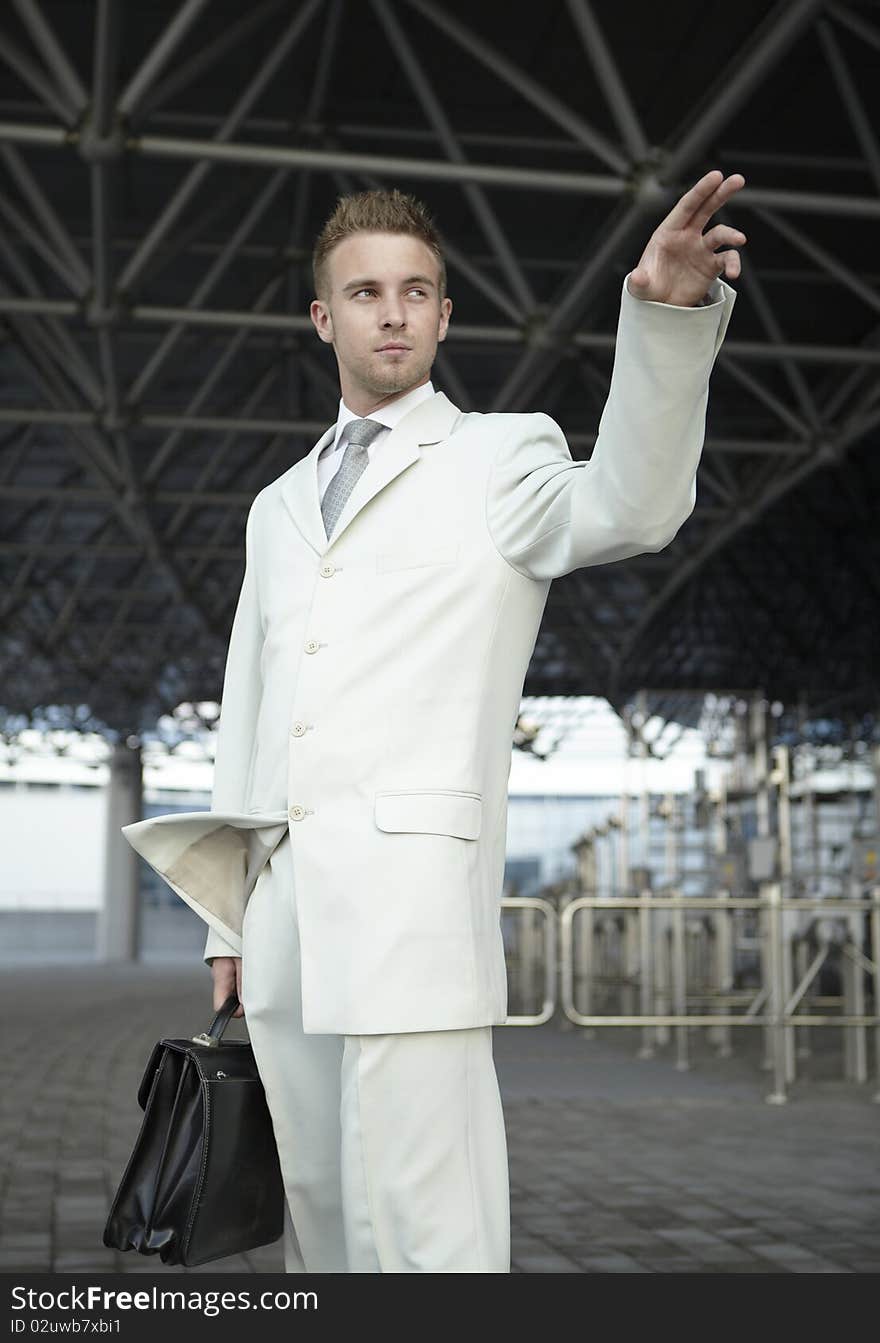 Portrait of businessman on the street