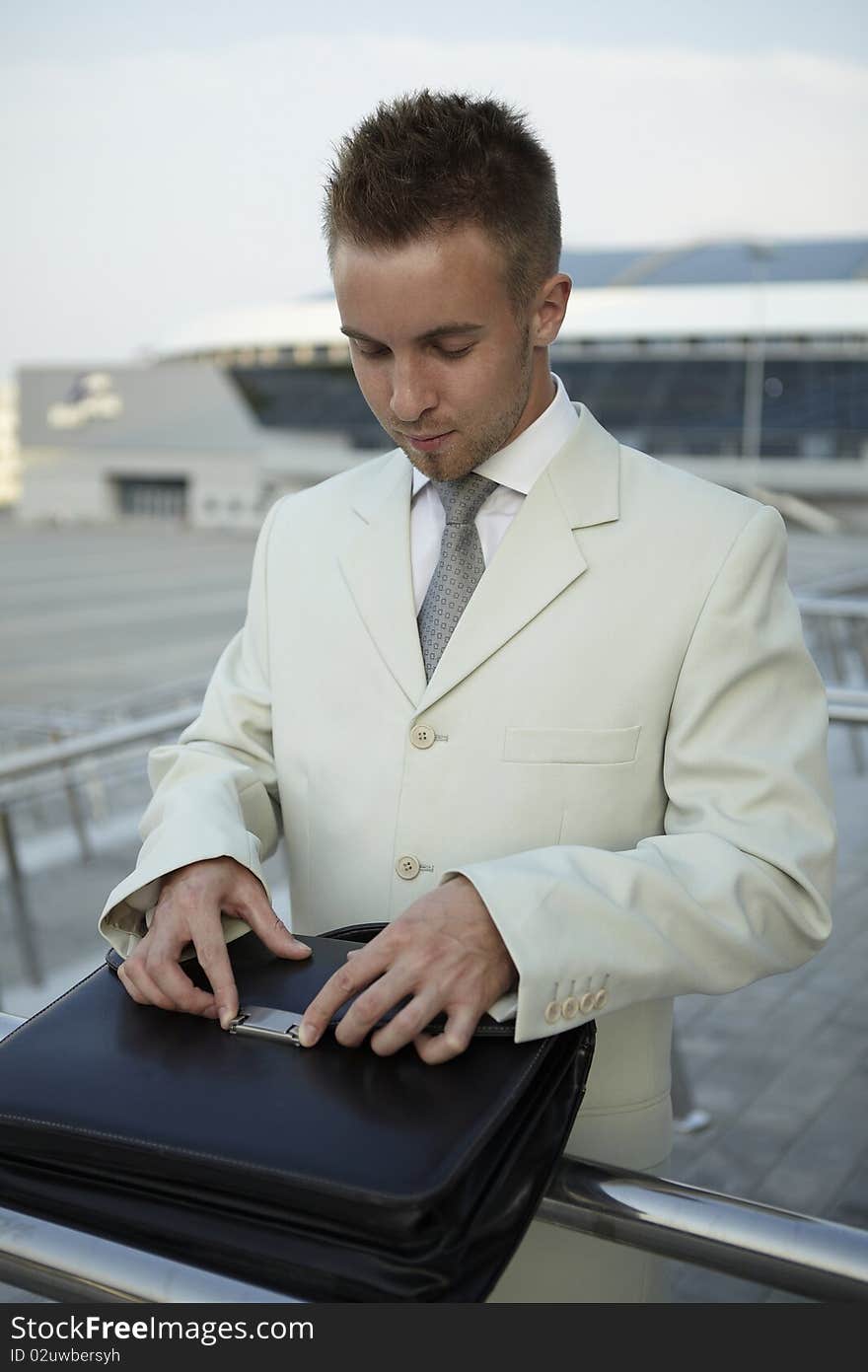 Portrait of businessman on the street