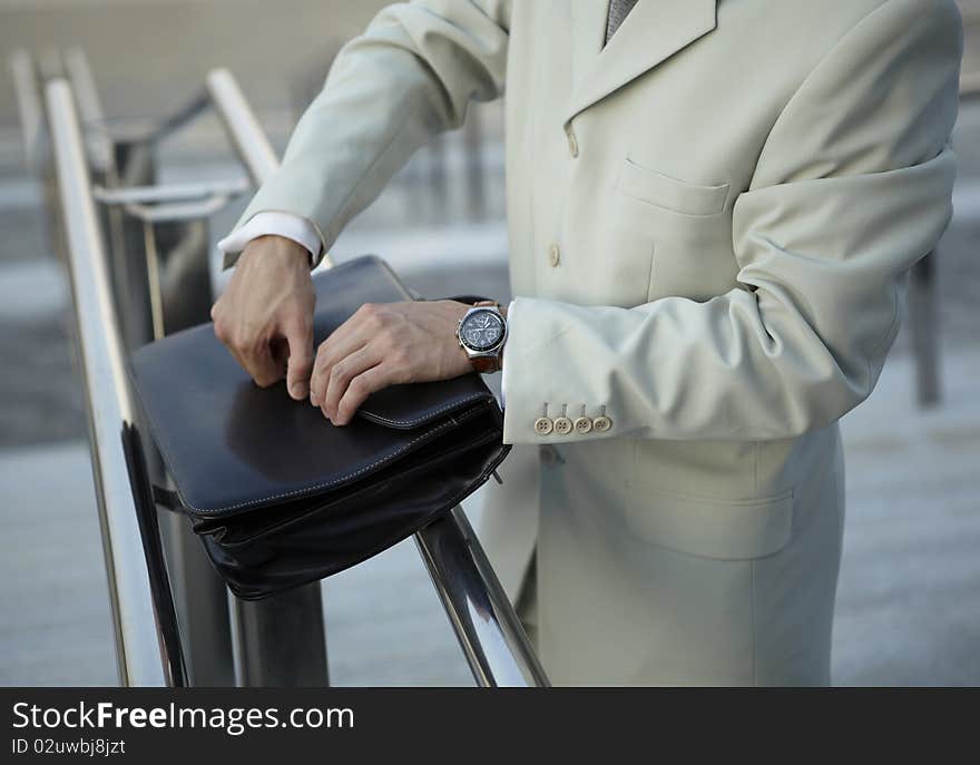 Portrait of businessman on the street