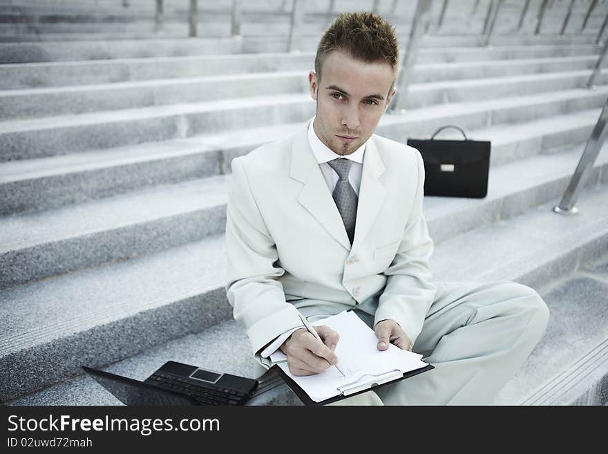 Businessman Portrait With Laptop