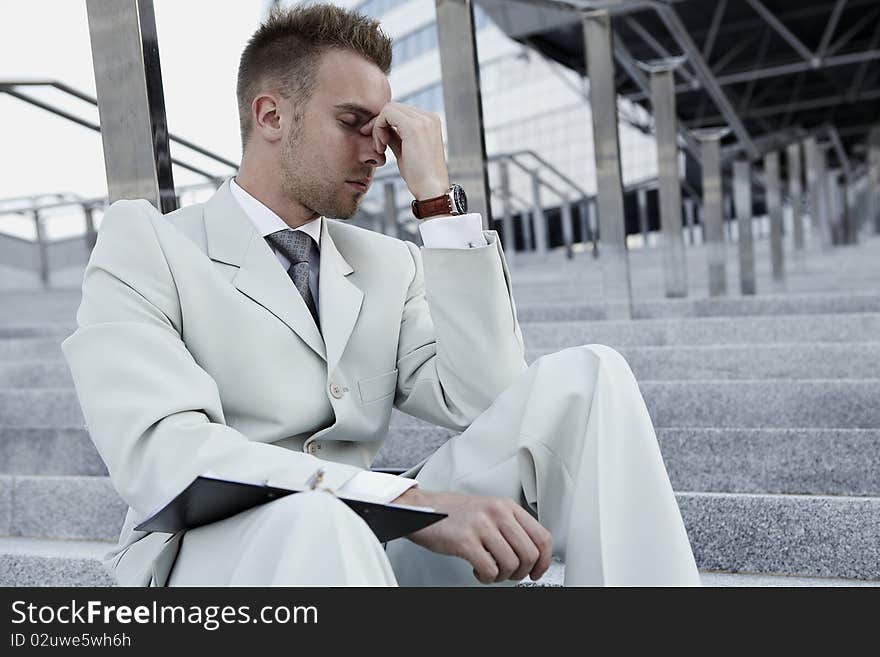 Businessman Portrait On Stairs