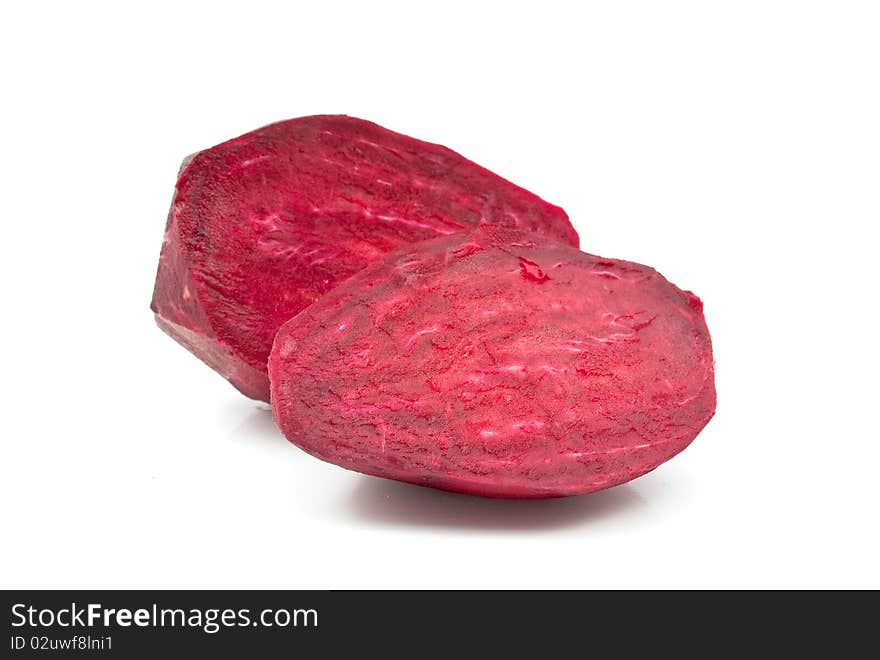 Beets on a white background