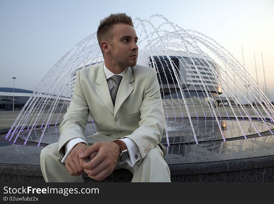 Portrait of an attractive young man outside. Portrait of an attractive young man outside